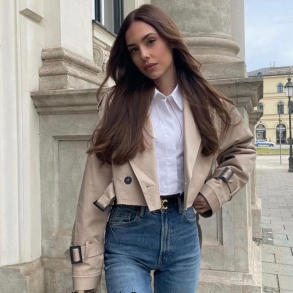 Zara Tan Cropped Jacket - Picture 6 of 6